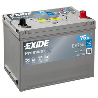 Exide Premium EA754 akkumultor, 12V 75Ah 630A J+, japn Aut akkumultor, 12V alkatrsz vsrls, rak